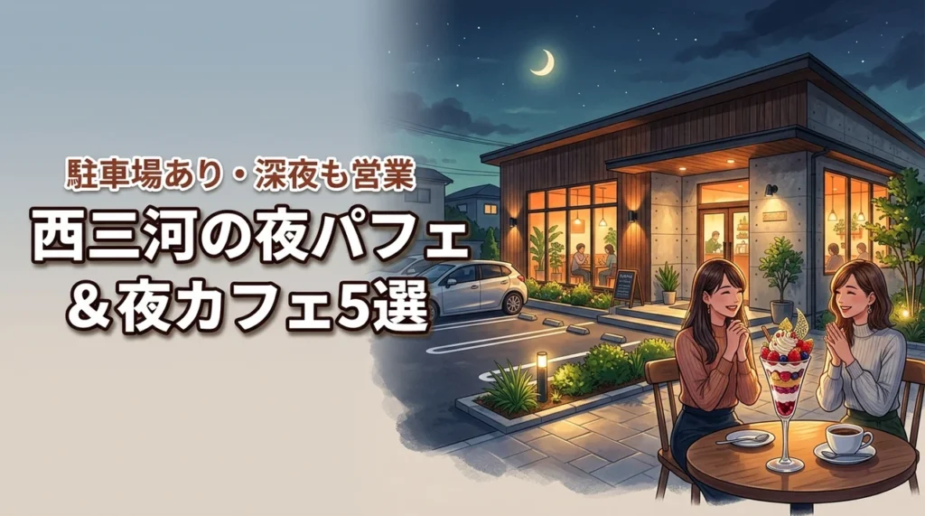 西三河の夜パフェと夜カフェ5選！駐車場ありで深夜でも車で行ける人気店まとめ